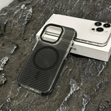 Carbon Fiber Pattern Semi-Transparent Magsafe Shockproof Case